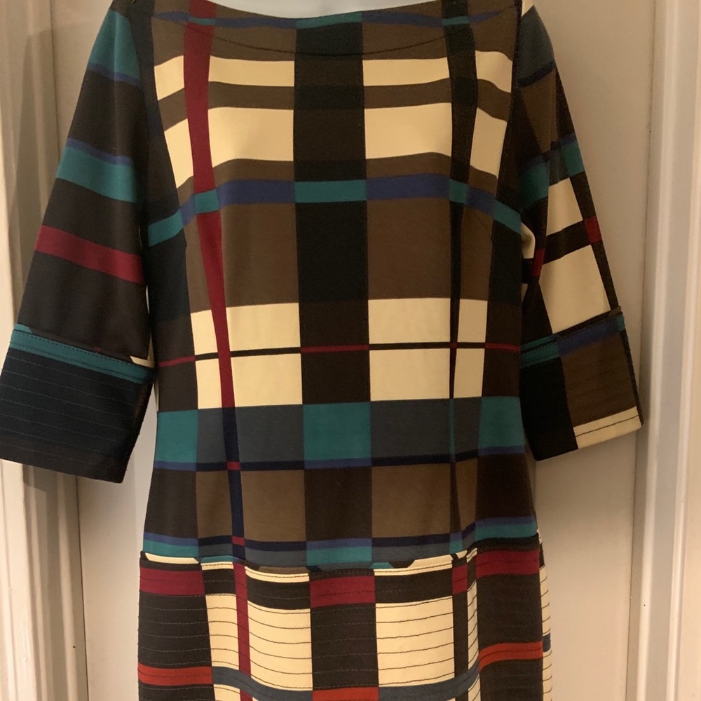 Plaid Multicolor Shift Dress - Women
